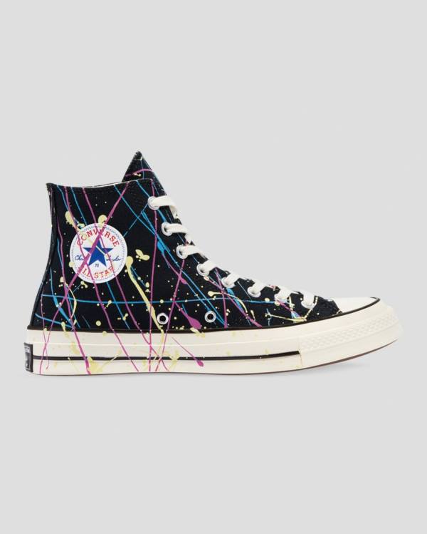 Converse Chuck 70 Archive Print Paint Splatter Yüksek Taban Ayakkabı Siyah | CV-021IDW