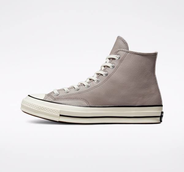 Converse Chuck 70 Crafted Deri Yüksek Taban Ayakkabı Gri Siyah | CV-142XOQ