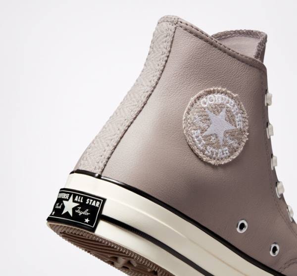 Converse Chuck 70 Crafted Deri Yüksek Taban Ayakkabı Gri Siyah | CV-142XOQ