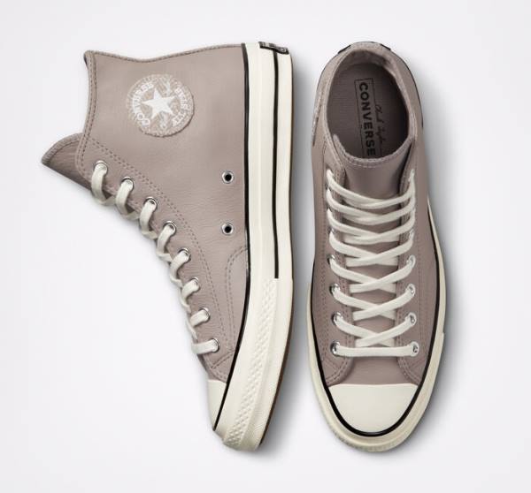 Converse Chuck 70 Crafted Deri Yüksek Taban Ayakkabı Gri Siyah | CV-142XOQ