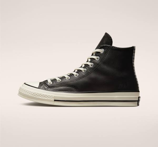 Converse Chuck 70 Crafted Deri Yüksek Taban Ayakkabı Siyah | CV-291JWF