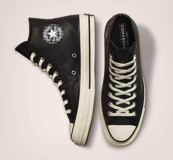 Converse Chuck 70 Crafted Deri Yüksek Taban Ayakkabı Siyah | CV-291JWF