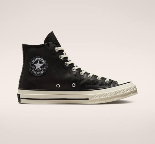 Converse Chuck 70 Crafted Deri Yüksek Taban Ayakkabı Siyah | CV-291JWF