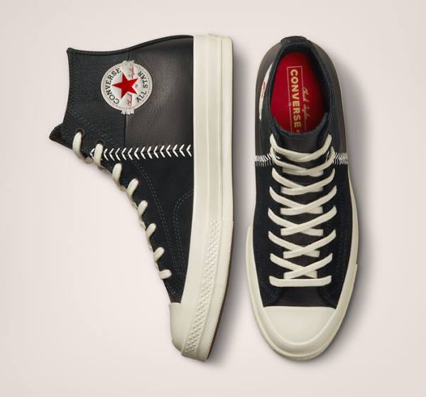 Converse Chuck 70 Crafted Deri Yüksek Taban Ayakkabı Siyah Kırmızı | CV-620NIY