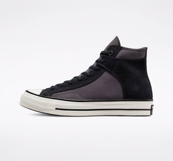 Converse Chuck 70 Crafted Kanvas Yüksek Taban Ayakkabı Siyah Beyaz | CV-156KNV