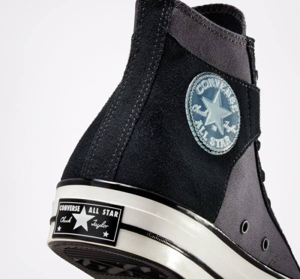 Converse Chuck 70 Crafted Kanvas Yüksek Taban Ayakkabı Siyah Beyaz | CV-156KNV