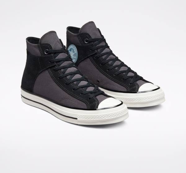 Converse Chuck 70 Crafted Kanvas Yüksek Taban Ayakkabı Siyah Beyaz | CV-156KNV