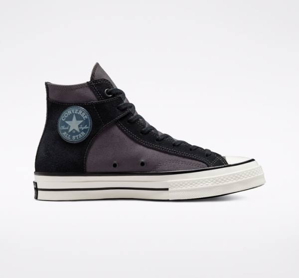 Converse Chuck 70 Crafted Kanvas Yüksek Taban Ayakkabı Siyah Beyaz | CV-156KNV