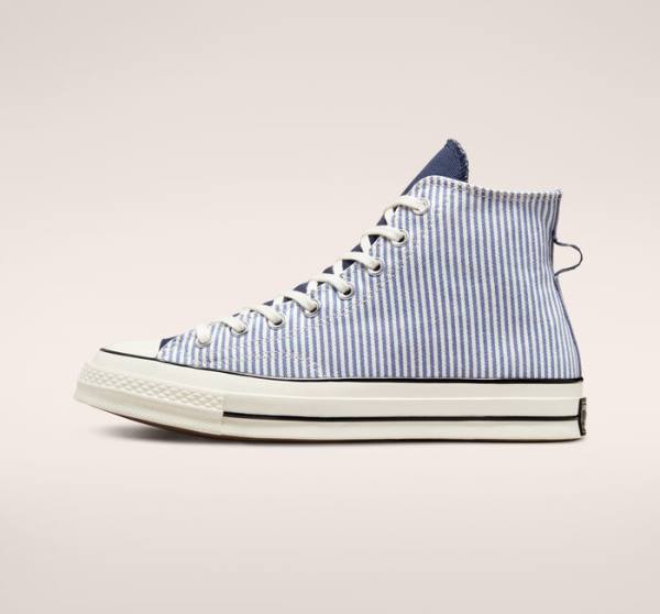 Converse Chuck 70 Crafted Stripe Yüksek Taban Ayakkabı Indigo Siyah | CV-074YXC