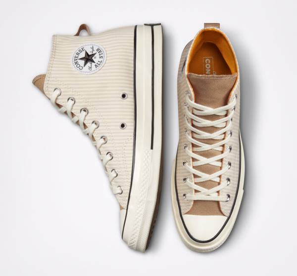 Converse Chuck 70 Crafted Stripe Yüksek Taban Ayakkabı Kahverengi | CV-423PVC