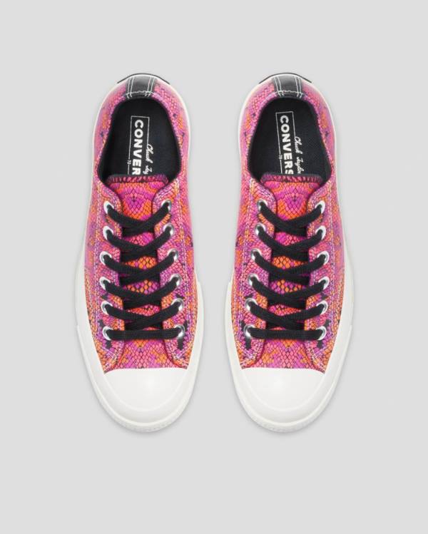 Converse Chuck 70 Deri Printed Düz Taban Ayakkabı Pembe Turuncu | CV-089YLW