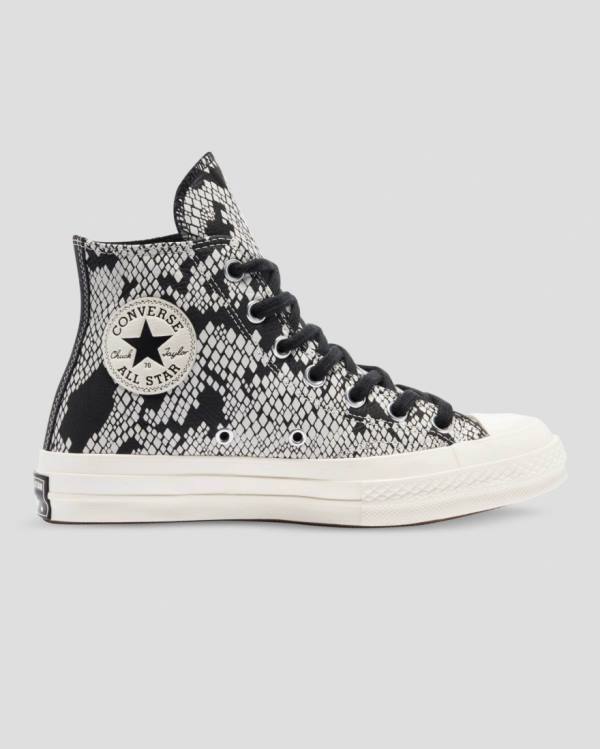 Converse Chuck 70 Deri Snake Print Yüksek Taban Ayakkabı Bej Rengi Siyah | CV-798XFA