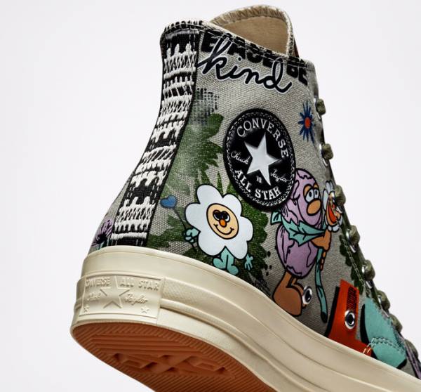 Converse Chuck 70 Floral Yüksek Taban Ayakkabı Zeytin Yeşili Renkli | CV-081RWD