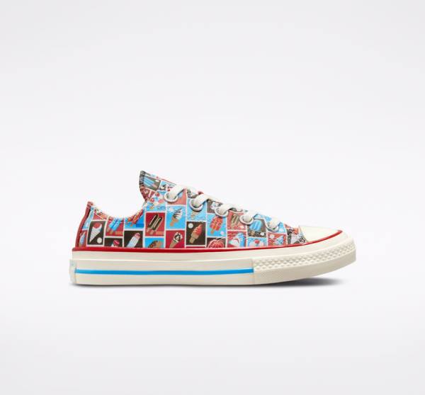 Converse Chuck 70 Frozen Treats Düz Taban Ayakkabı Kırmızı Mavi | CV-271HLX