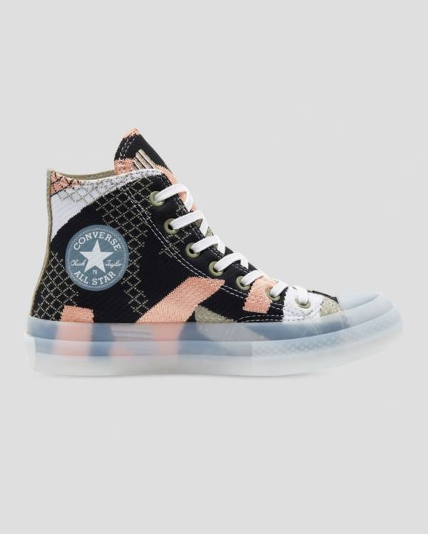 Converse Chuck 70 Knit Print Yüksek Taban Ayakkabı Siyah Turuncu | CV-264MRY