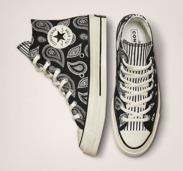 Converse Chuck 70 Paisley Yüksek Taban Ayakkabı Siyah | CV-985PWK