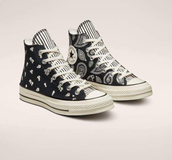 Converse Chuck 70 Paisley Yüksek Taban Ayakkabı Siyah | CV-985PWK