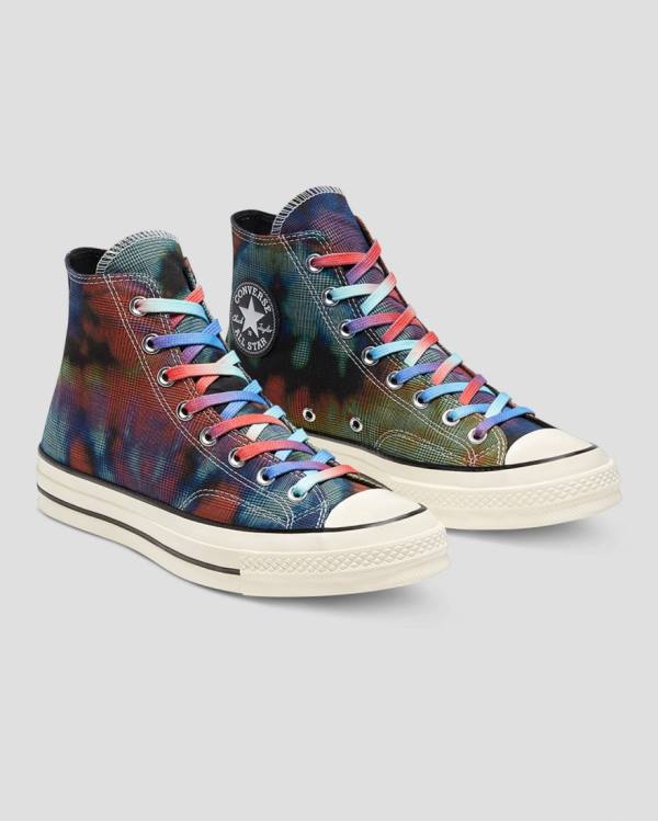 Converse Chuck 70 Plaid Tie Dye Yüksek Taban Ayakkabı Siyah | CV-149OXB