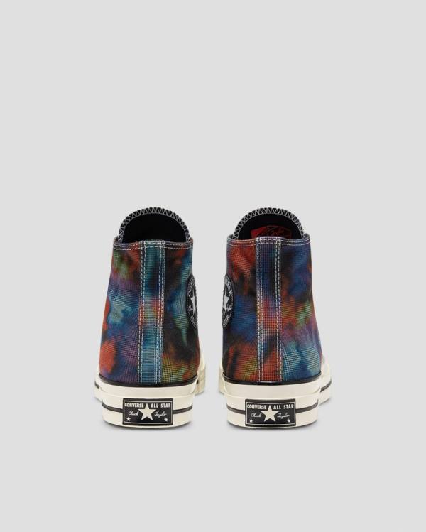 Converse Chuck 70 Plaid Tie Dye Yüksek Taban Ayakkabı Siyah | CV-149OXB