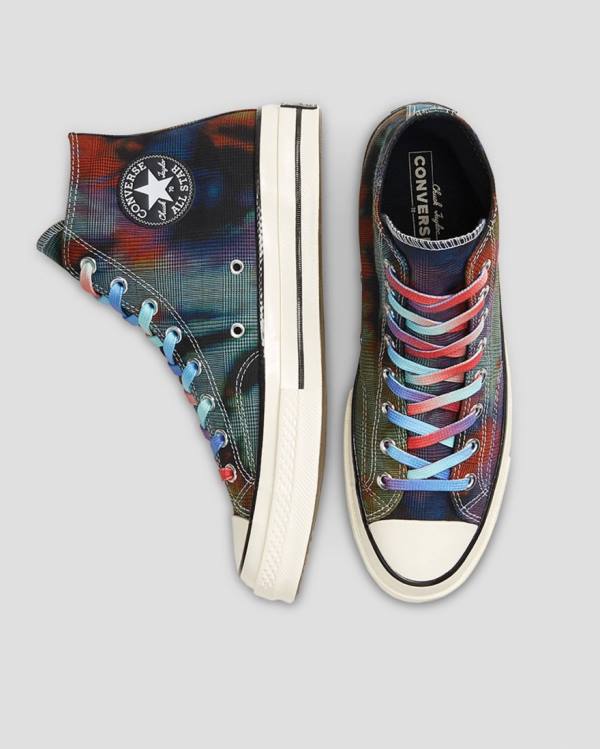 Converse Chuck 70 Plaid Tie Dye Yüksek Taban Ayakkabı Siyah | CV-149OXB