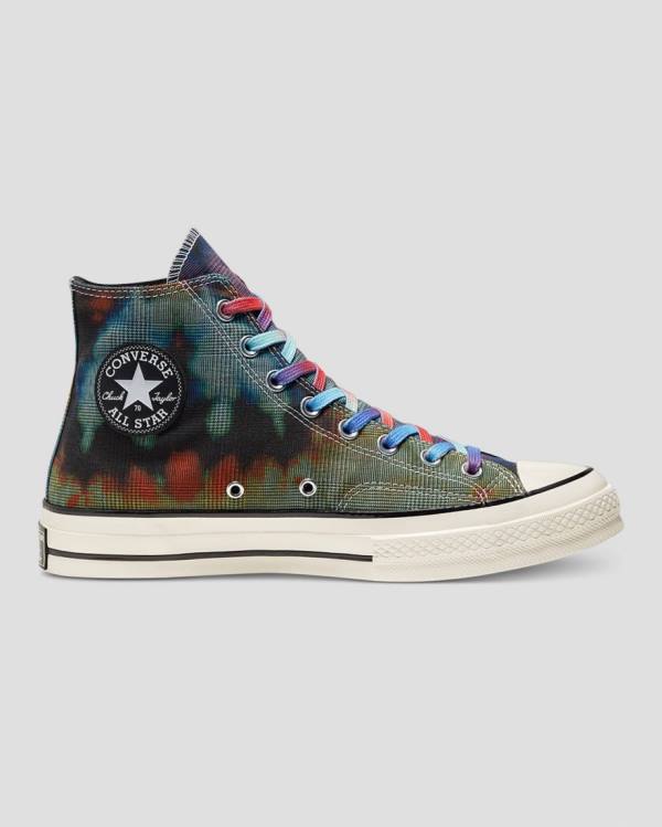 Converse Chuck 70 Plaid Tie Dye Yüksek Taban Ayakkabı Siyah | CV-149OXB