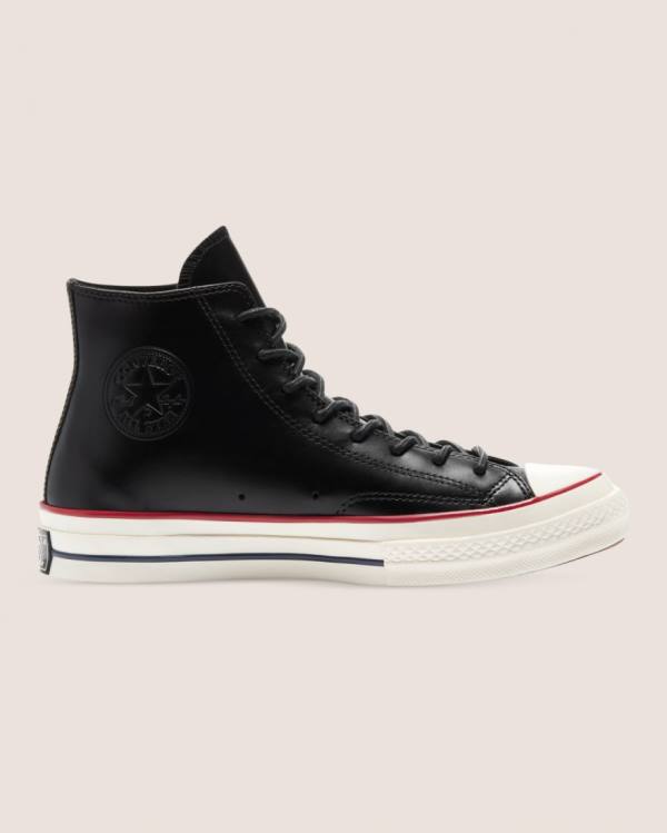 Converse Chuck 70 Premium Deri Yüksek Taban Ayakkabı Siyah | CV-187AZY