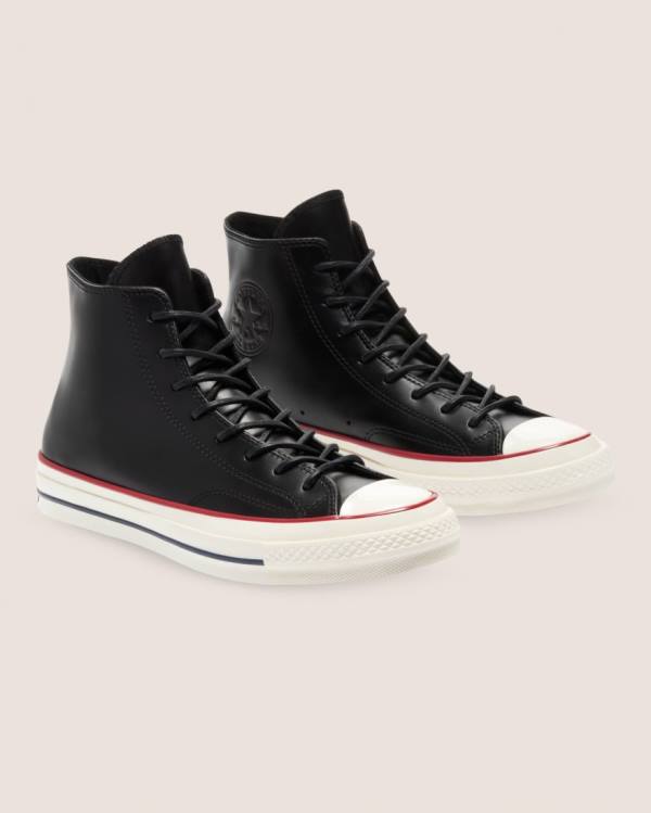 Converse Chuck 70 Premium Deri Yüksek Taban Ayakkabı Siyah | CV-187AZY