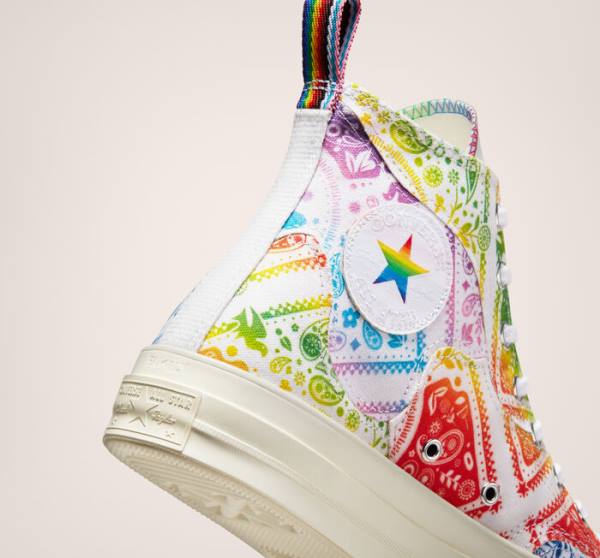 Converse Chuck 70 Pride Yüksek Taban Ayakkabı Beyaz Kırmızı | CV-594IGR