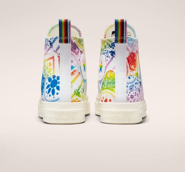 Converse Chuck 70 Pride Yüksek Taban Ayakkabı Beyaz Kırmızı | CV-594IGR