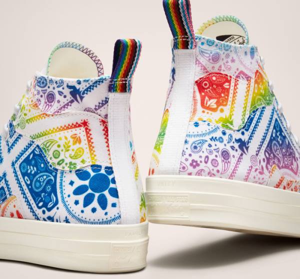 Converse Chuck 70 Pride Yüksek Taban Ayakkabı Beyaz Kırmızı | CV-594IGR