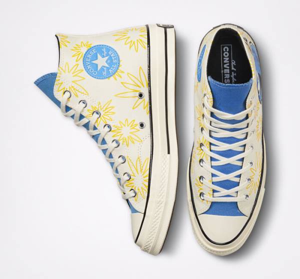 Converse Chuck 70 Sunny Floral Yüksek Taban Ayakkabı Mavi | CV-026RJH