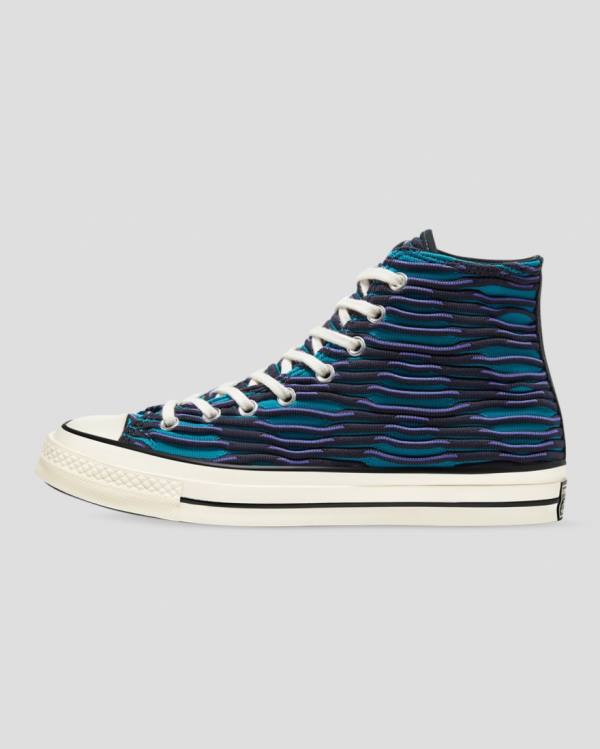 Converse Chuck 70 Wavy Knit Yüksek Taban Ayakkabı Mavi | CV-047ZSH