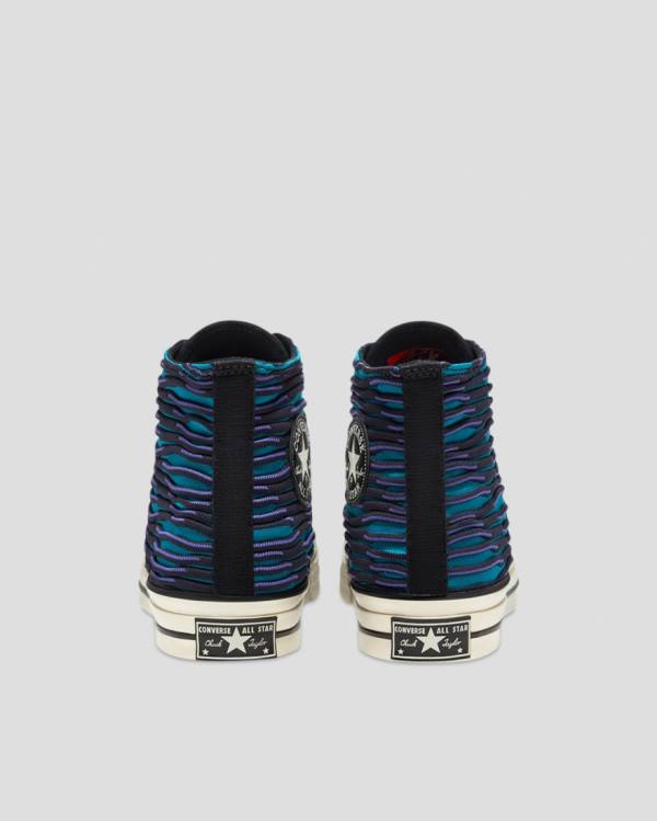 Converse Chuck 70 Wavy Knit Yüksek Taban Ayakkabı Mavi | CV-047ZSH