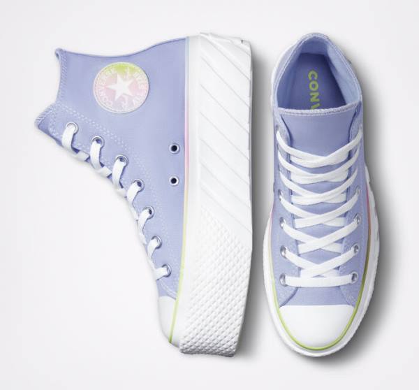 Converse Chuck Taylor All Star 2X Lift Platform Pastel Gradient Yüksek Taban Ayakkabı Mavi Beyaz | CV-216BPU