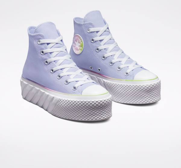 Converse Chuck Taylor All Star 2X Lift Platform Pastel Gradient Yüksek Taban Ayakkabı Mavi Beyaz | CV-216BPU