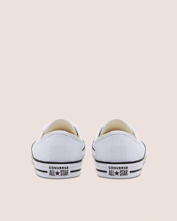 Converse Chuck Taylor All Star Ballet Dantel Faux Deri Slip Düz Taban Ayakkabı Beyaz | CV-431UNT