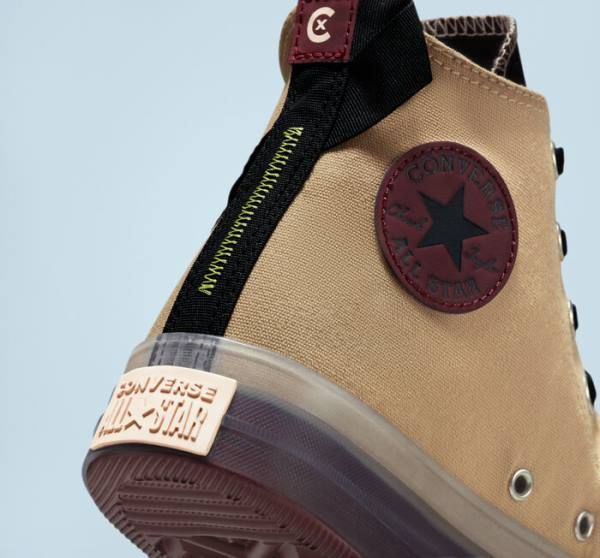 Converse Chuck Taylor All Star CX Stretch Kanvas Yüksek Taban Ayakkabı Siyah Koyu Bordo | CV-391UJE