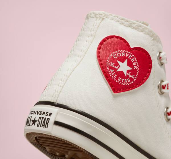 Converse Chuck Taylor All Star Crafted with Love Yüksek Taban Ayakkabı Beyaz Kırmızı | CV-571OWC