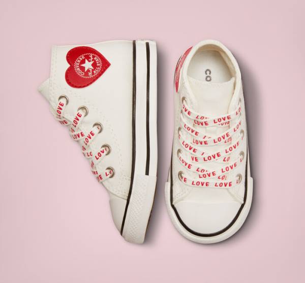 Converse Chuck Taylor All Star Crafted with Love Yüksek Taban Ayakkabı Beyaz Kırmızı | CV-571OWC