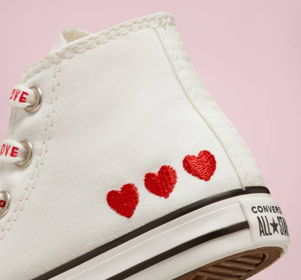 Converse Chuck Taylor All Star Crafted with Love Yüksek Taban Ayakkabı Beyaz Kırmızı | CV-571OWC