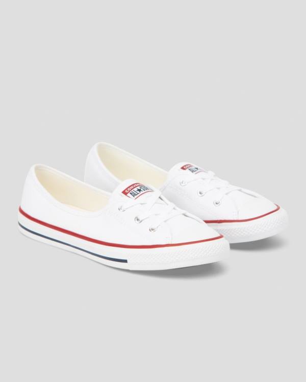 Converse Chuck Taylor All Star Dainty Ballet Dantel Slip Düz Taban Ayakkabı Beyaz | CV-204QYS