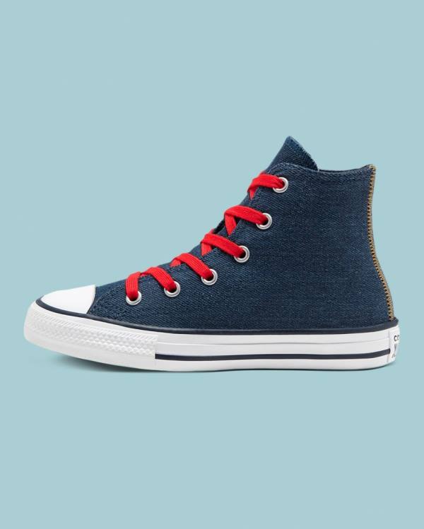 Converse Chuck Taylor All Star Denim Reverse Twill Yüksek Taban Ayakkabı Mavi | CV-247SDI