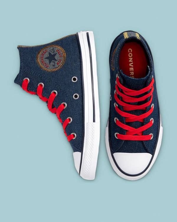 Converse Chuck Taylor All Star Denim Reverse Twill Yüksek Taban Ayakkabı Mavi | CV-247SDI