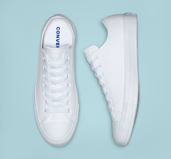 Converse Chuck Taylor All Star Deri All White Düz Taban Ayakkabı Beyaz | CV-934ETL