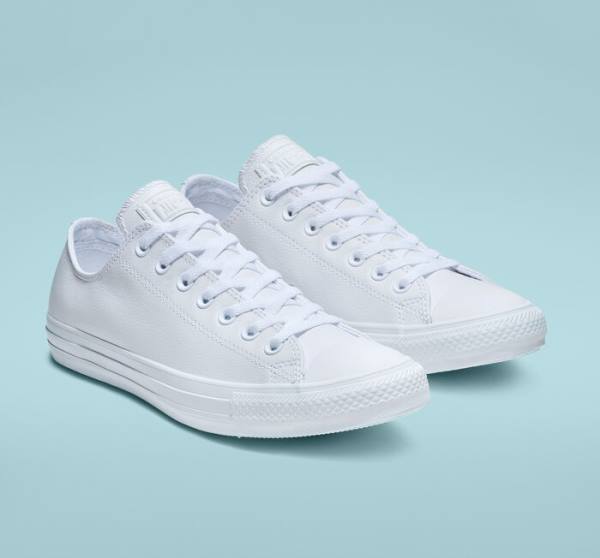 Converse Chuck Taylor All Star Deri All White Düz Taban Ayakkabı Beyaz | CV-934ETL