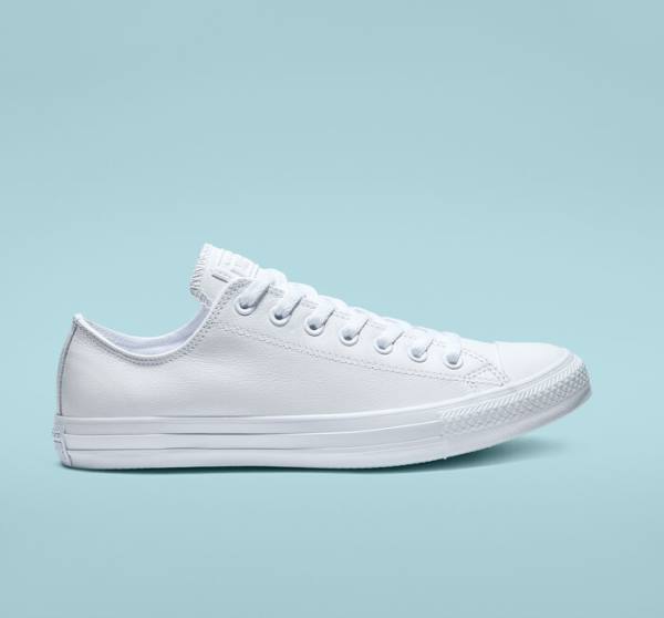 Converse Chuck Taylor All Star Deri All White Düz Taban Ayakkabı Beyaz | CV-934ETL