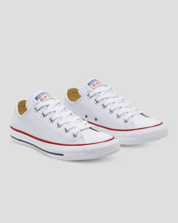 Converse Chuck Taylor All Star Deri Düz Taban Ayakkabı Beyaz | CV-325FLN