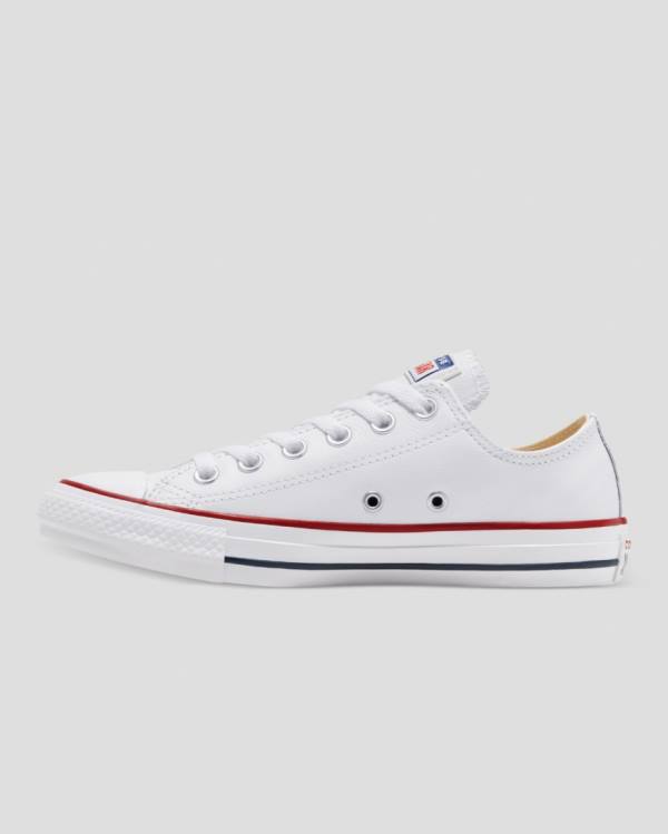 Converse Chuck Taylor All Star Deri Düz Taban Ayakkabı Beyaz | CV-325FLN