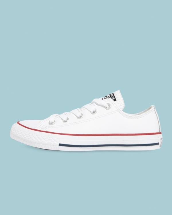 Converse Chuck Taylor All Star Deri Düz Taban Ayakkabı Beyaz | CV-723DLI