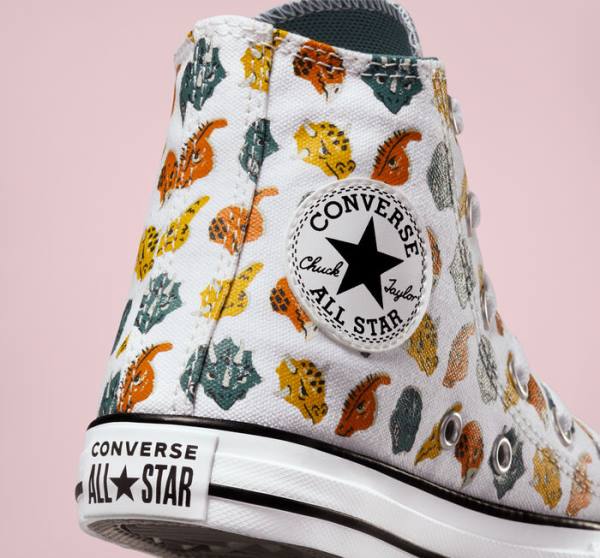 Converse Chuck Taylor All Star Dino Daze Yüksek Taban Ayakkabı Beyaz Koyu Yeşil Siyah | CV-745CLW